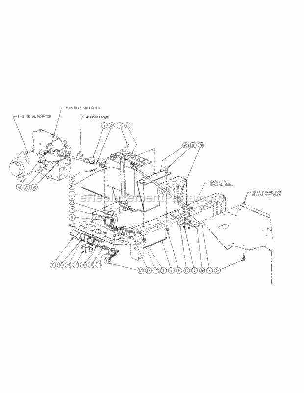 Electrical Assembly Diagram and Parts List for M72-CT 53AL8CT8050 Cub Cadet Sprayer